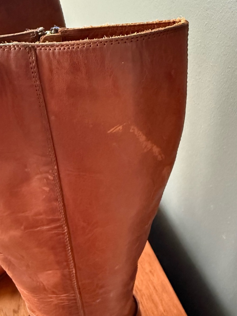 Frye Cognac Leather Tall Boots - Picture 5 of 9